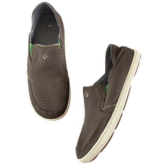 Olukai Nohea Mesh Slip On Grey/Lime Mesh Mens Casual 10188-13AP Men's US 9 EU 42 - Picture 2 of 9